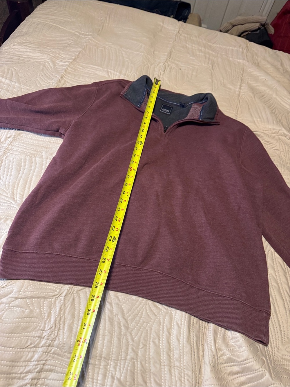 Arrow Men's Zip-Neck Sweater in Burgundy XL